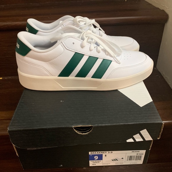 NEW Adidas Breaknet 3.0 Men's Trainers Shoes Sneaker White/Green JR3549 Size 9 - Picture 5 of 11